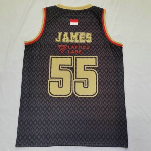 55 Mike James Monaco Black Basketball Jersey